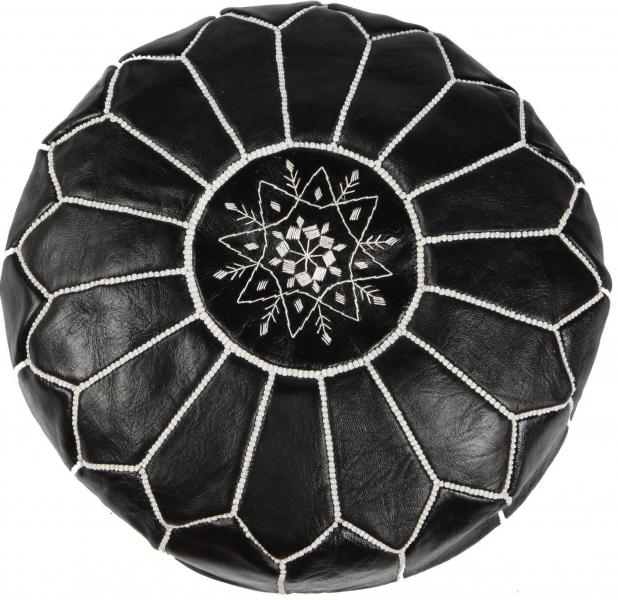 leather  Ottoman pouf : Handmade of Moroccan  leather