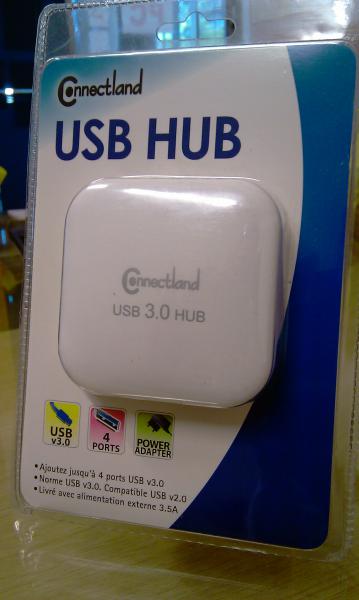 HUB USB 3.0 - 4 PORTS CONNECTLAND avec alimentation externe  28  - cliquer sur l'image
