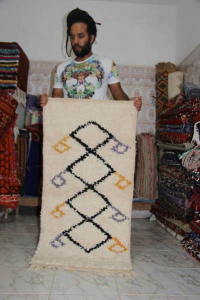 Bohemian Beni Ourain Moroccan handmade carpet
