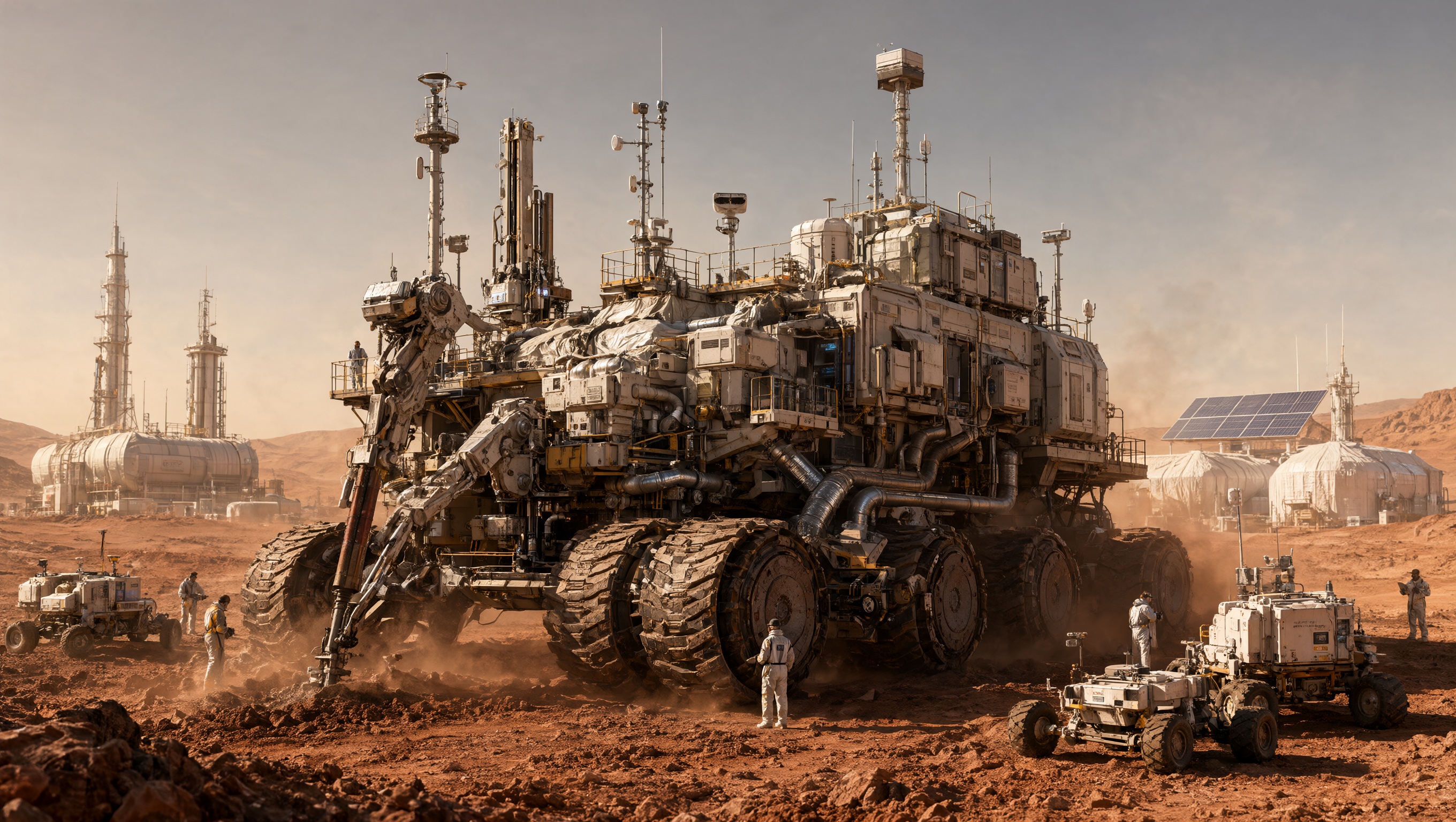 Wallpaper Mars Planet Engineer Terraformer 2K v2 Intelligence Artificielle - IA