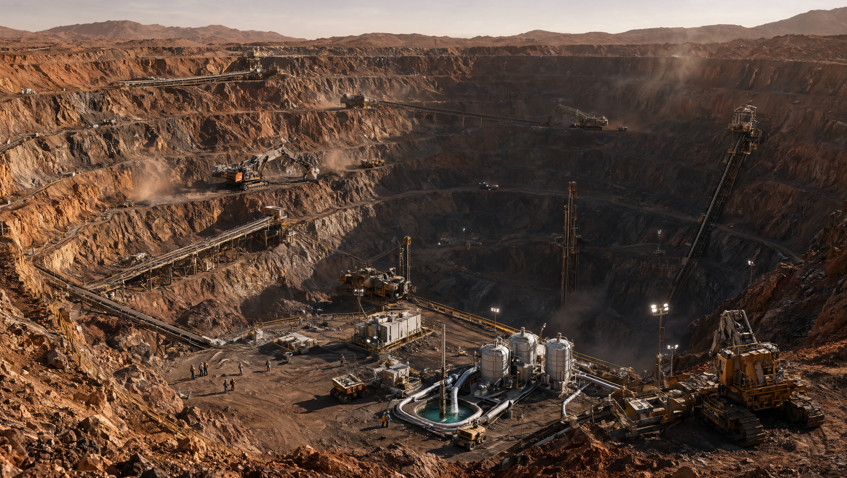 Wallpaper Mars Red Abyss Mining Frontier 2K Intelligence Artificielle - IA