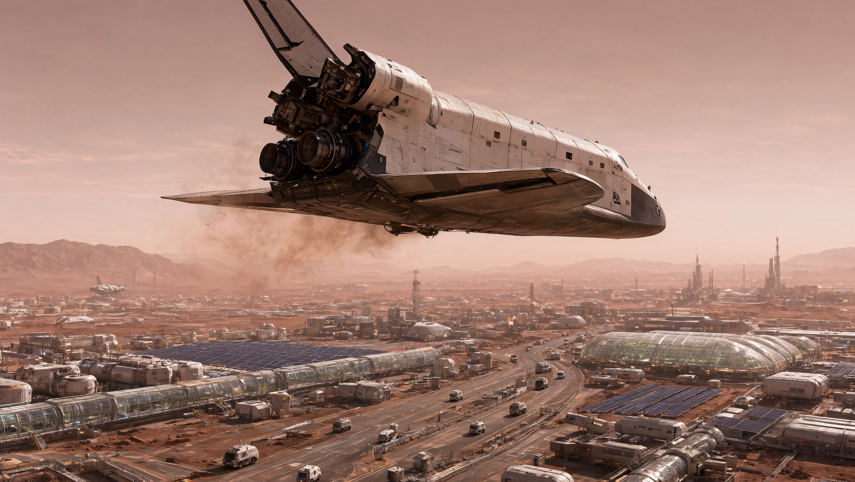 Wallpaper Mars Skyway Orbital Shuttle 2K v2 Intelligence Artificielle - IA