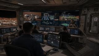 Wallpaper Mars Colony Control Center 2K Intelligence Artificielle - IA