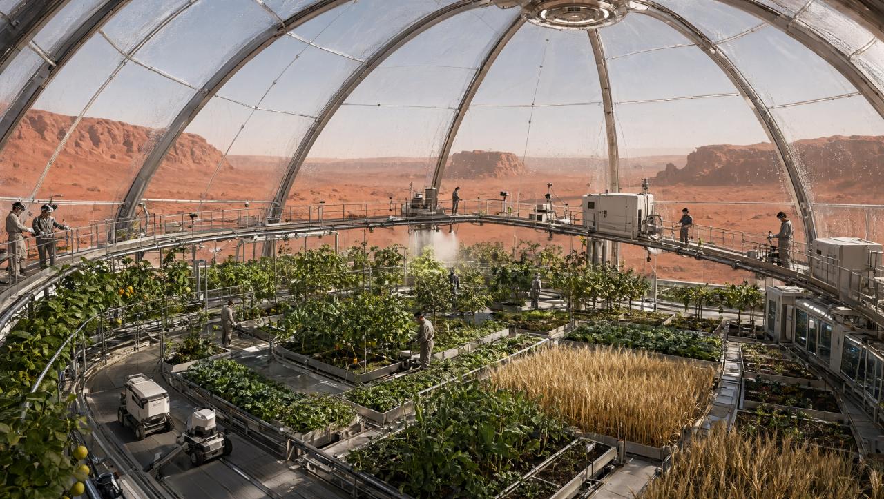Wallpaper Mars Eden Under Glass 2K Intelligence Artificielle - IA