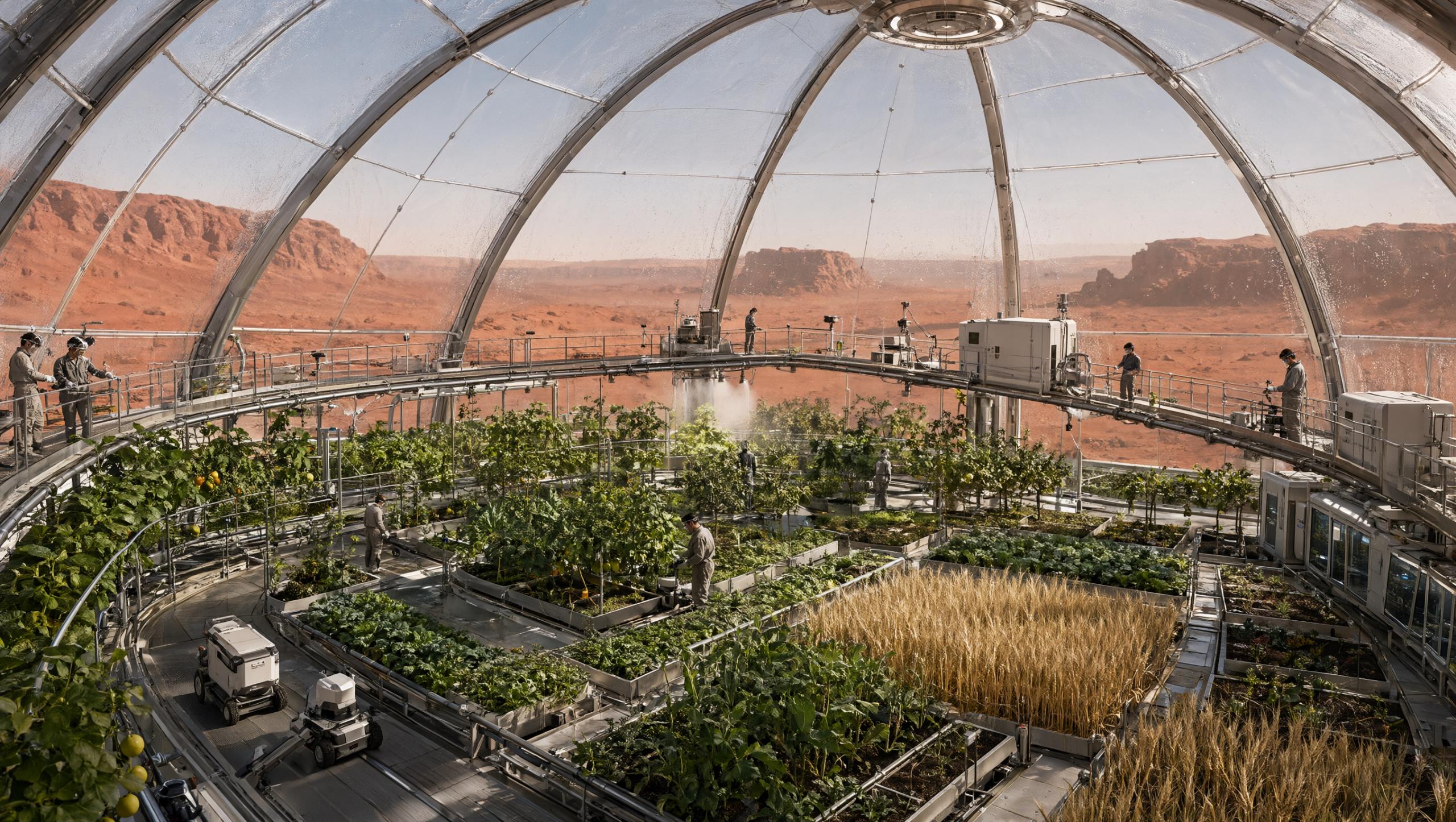 Wallpaper Mars Eden Under Glass 2K Intelligence Artificielle - IA