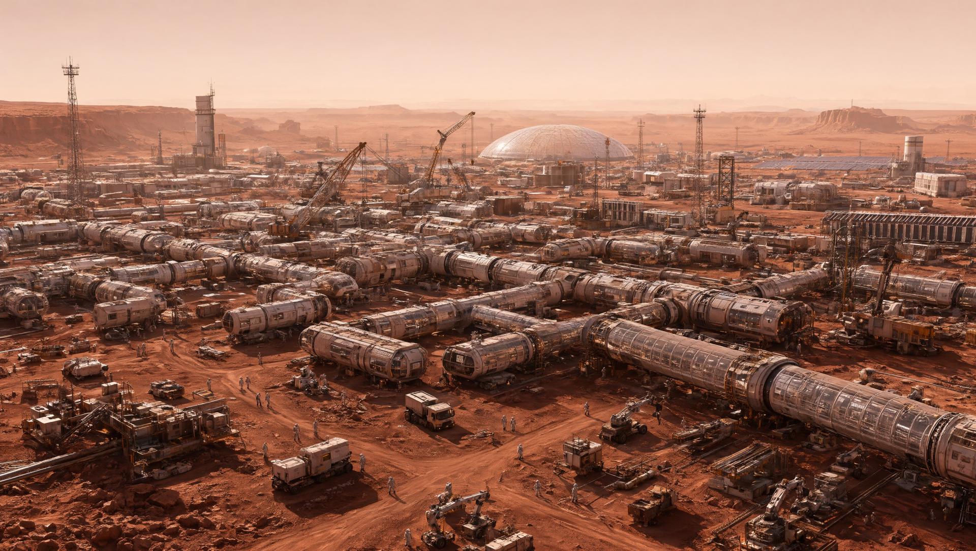 Wallpaper Mars First Dawn Colony 2K Intelligence Artificielle - IA