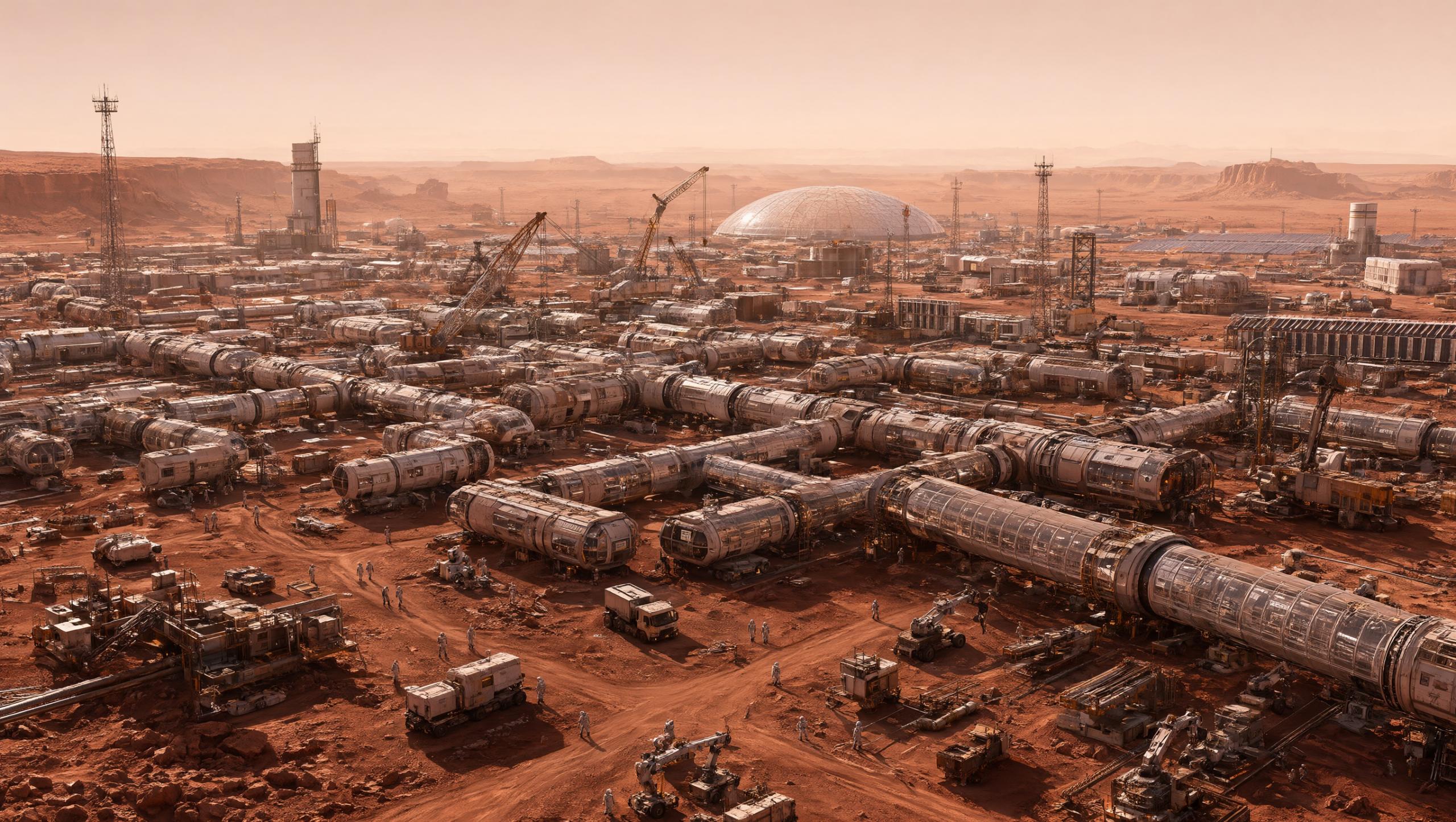 Wallpaper Mars First Dawn Colony 2K Intelligence Artificielle - IA