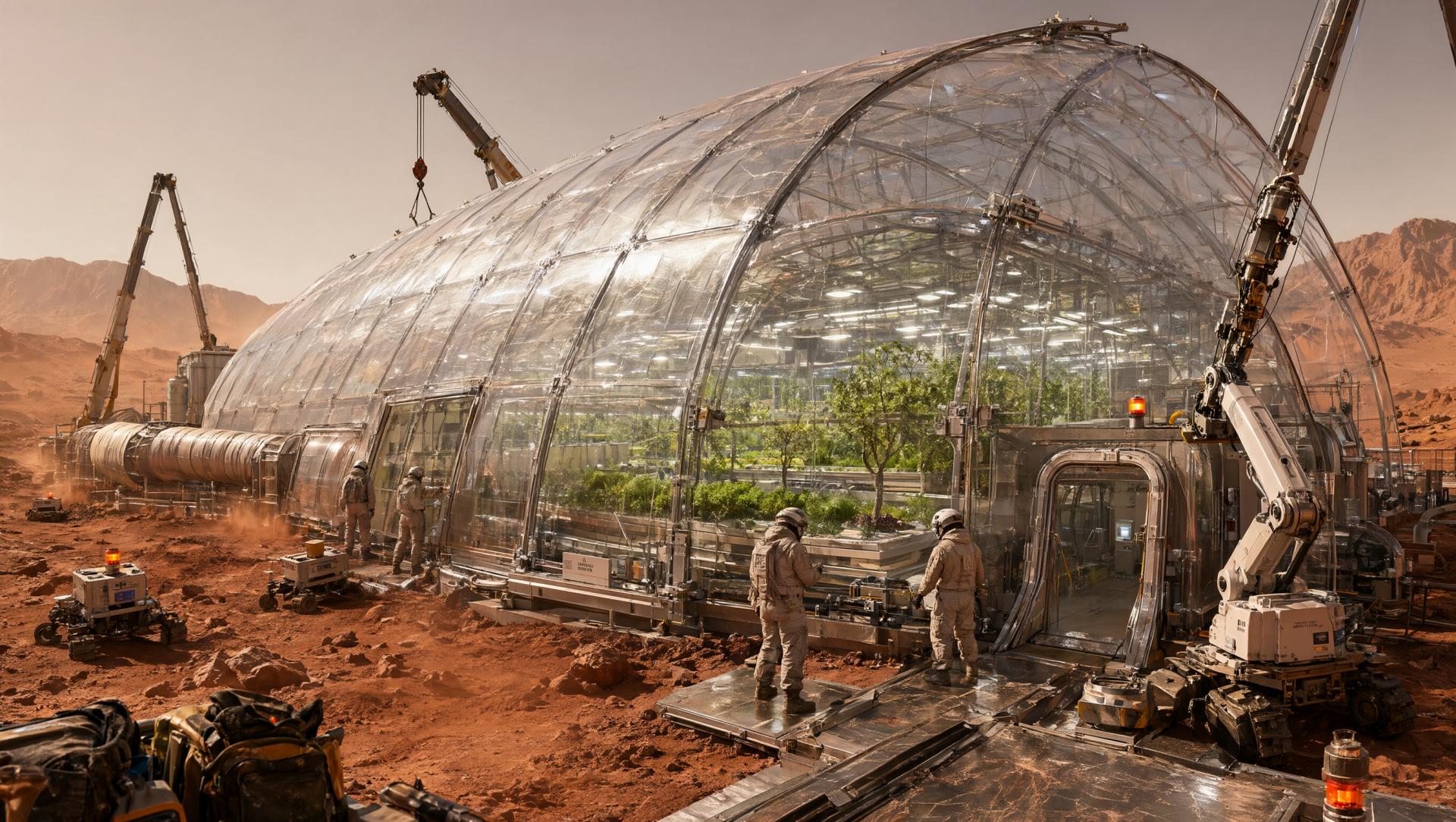 Wallpaper Mars Green Frontier Greenhouse 2K v2 Intelligence Artificielle - IA