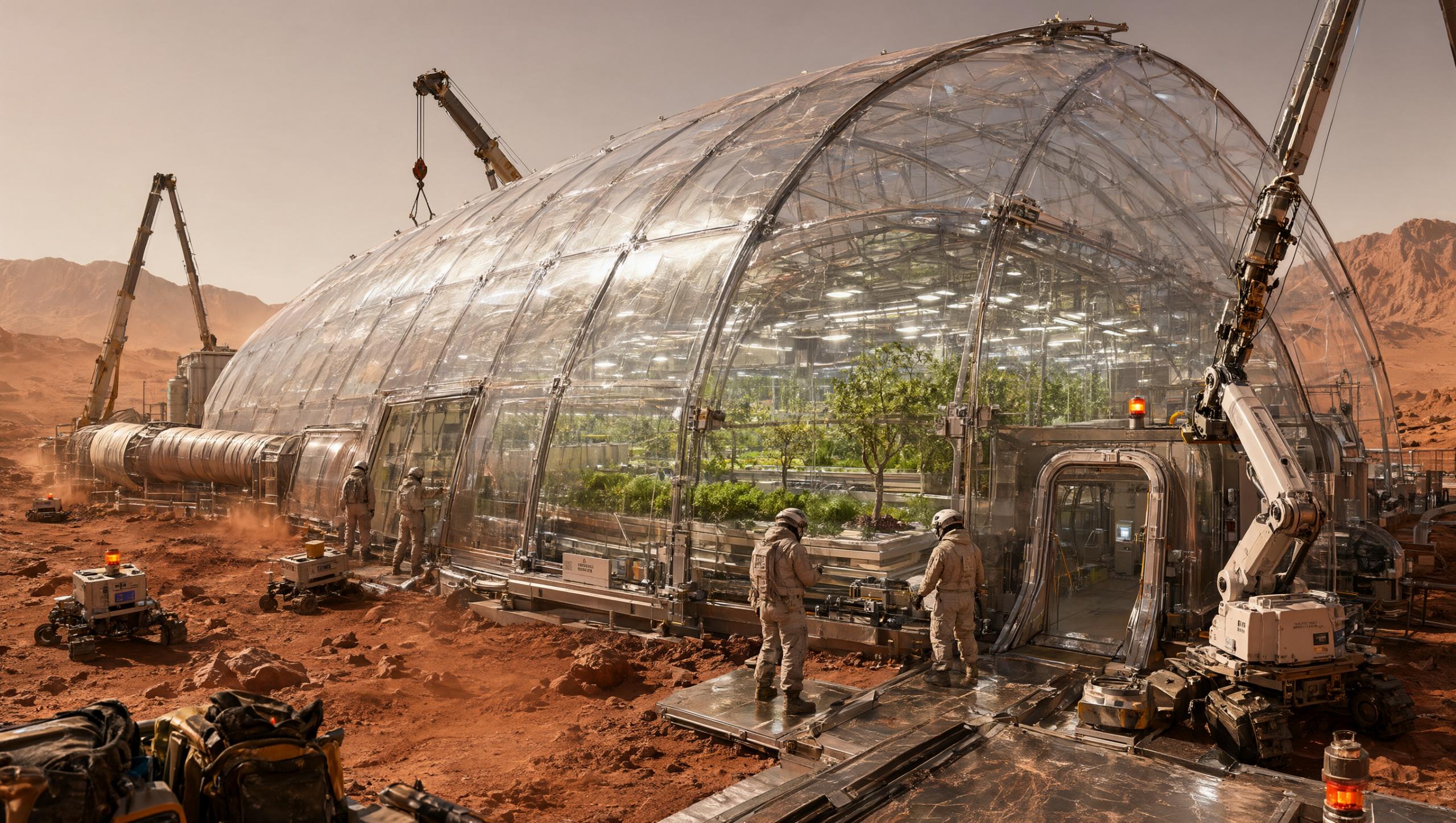 Wallpaper Mars Green Frontier Greenhouse 2K v2 Intelligence Artificielle - IA
