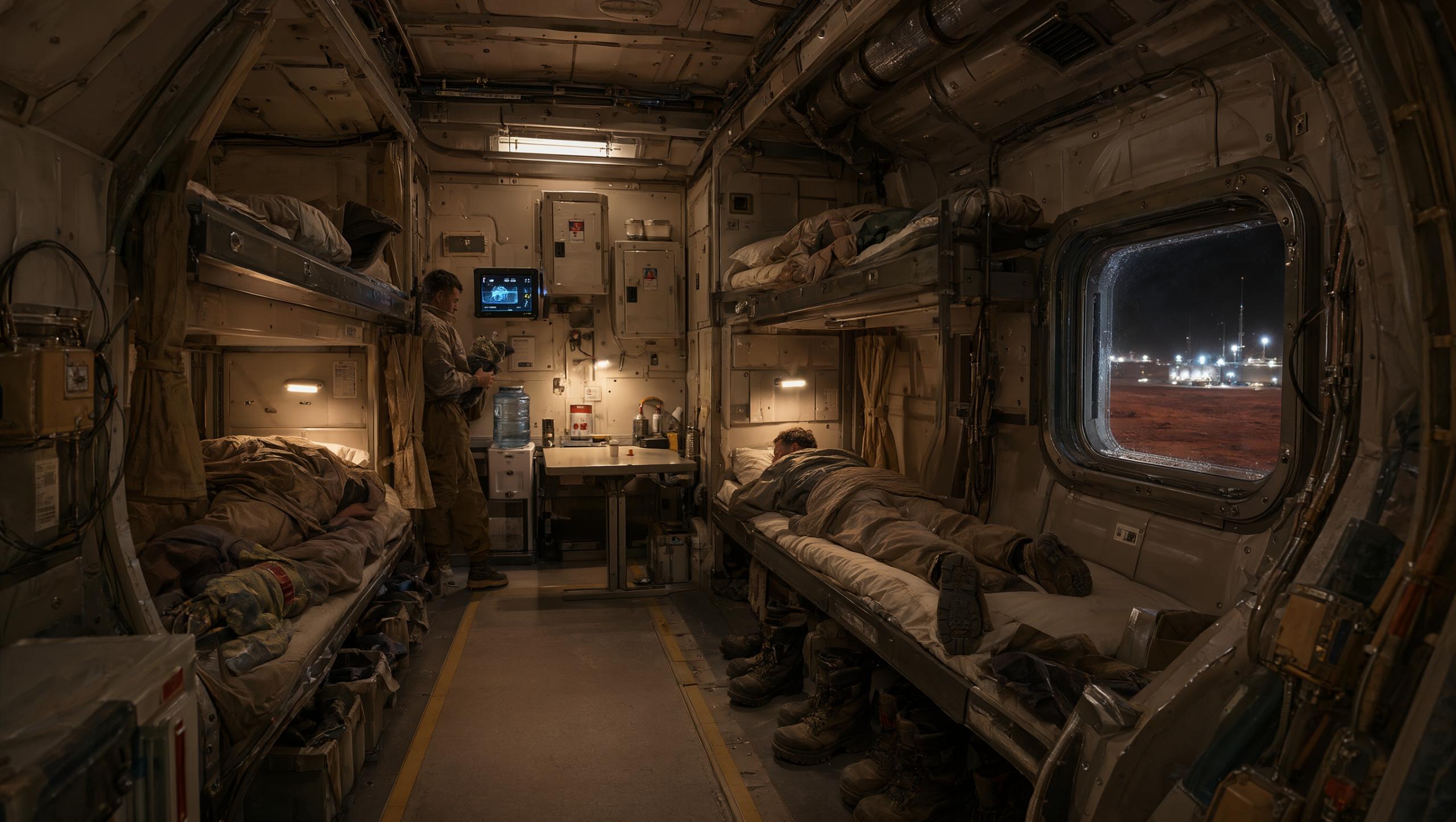 Wallpaper Mars Night Shift Workers Dormitory 2K Intelligence Artificielle - IA