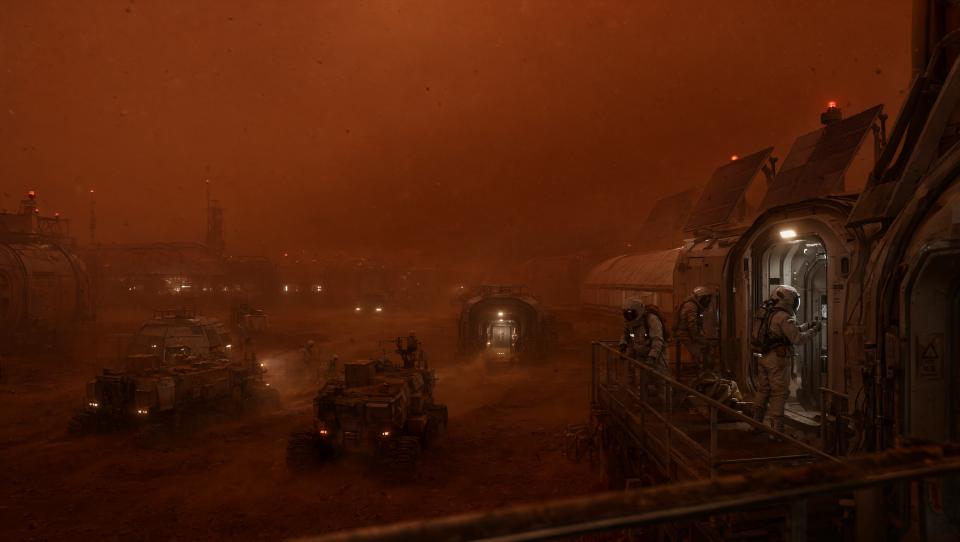 Wallpaper Mars Red Inferno Dust Storm 2K Intelligence Artificielle - IA