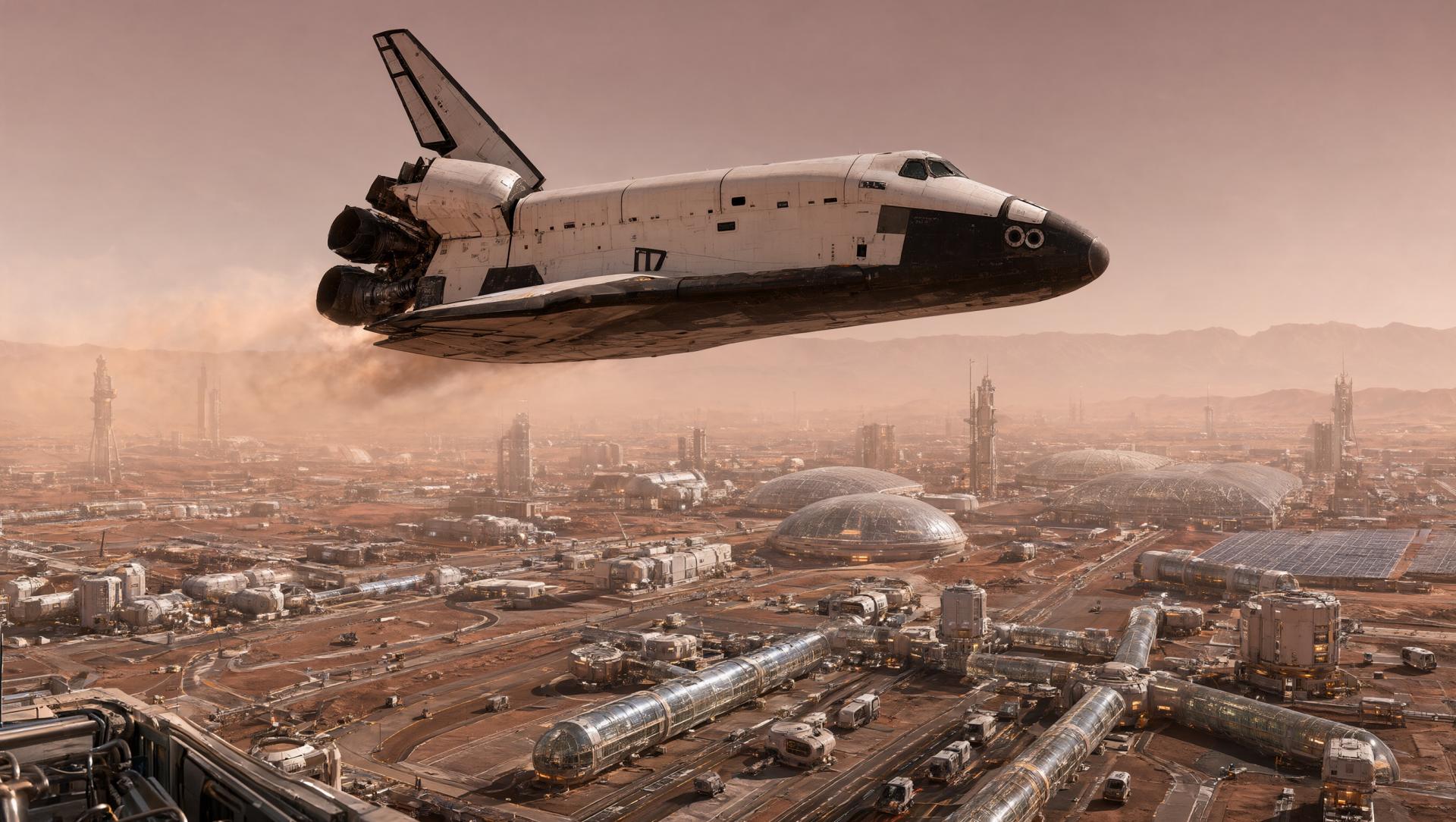 Wallpaper Mars Skyway Orbital Shuttle 2K Intelligence Artificielle - IA