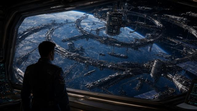 Wallpaper Orbital Nexus - Le commandant face a l infini Intelligence Artificielle - IA