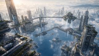 Wallpaper The Cloudborne Metropolis Intelligence Artificielle - IA