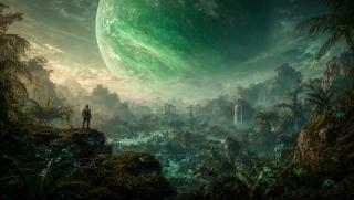 Wallpaper The Emerald Planet Intelligence Artificielle - IA