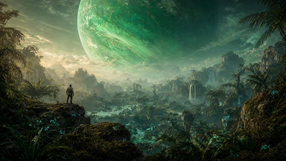 Wallpaper The Emerald Planet Intelligence Artificielle - IA
