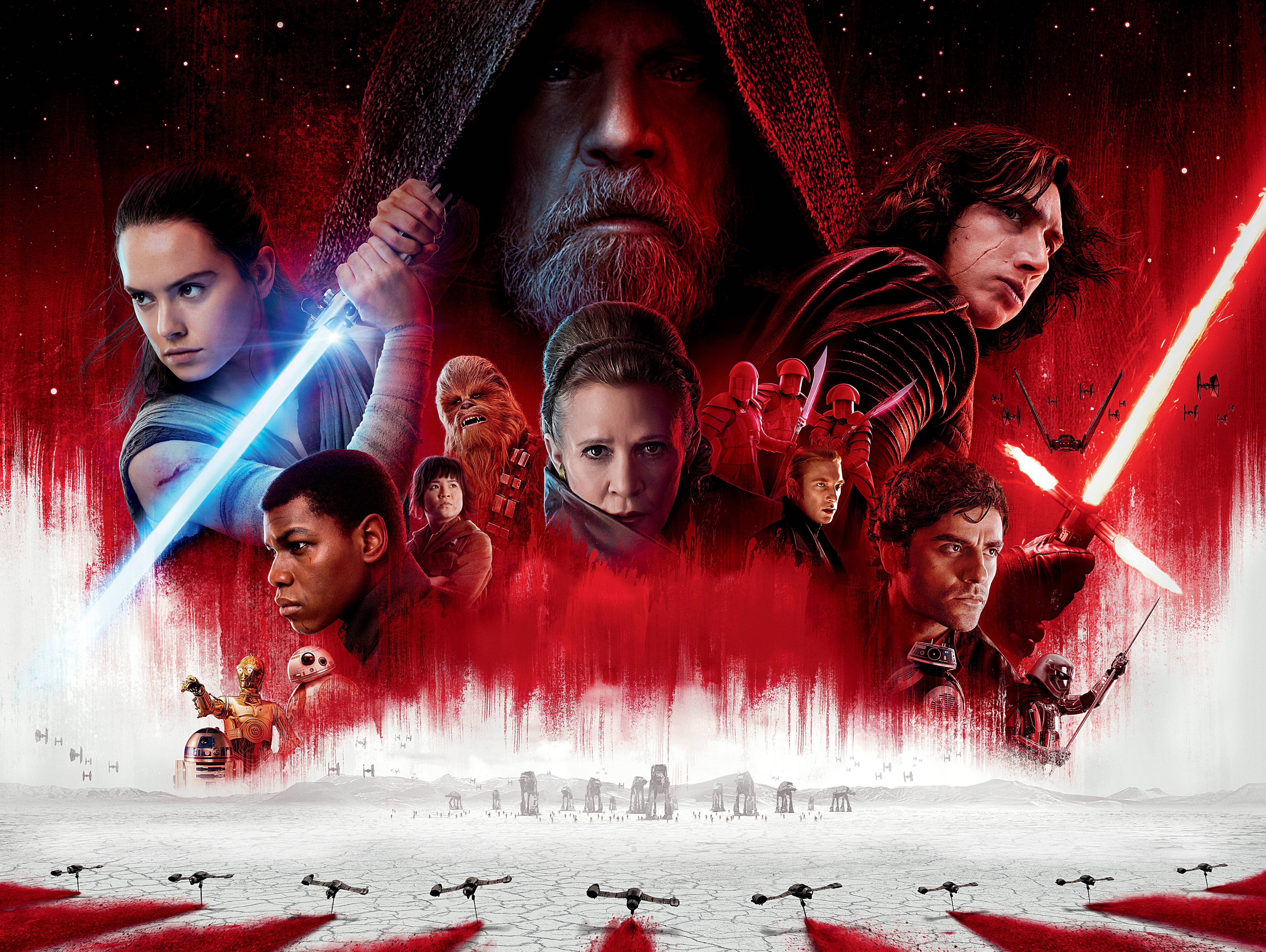 Wallpaper Star Wars 8  Affiche Luke Skywalker Cinema Video