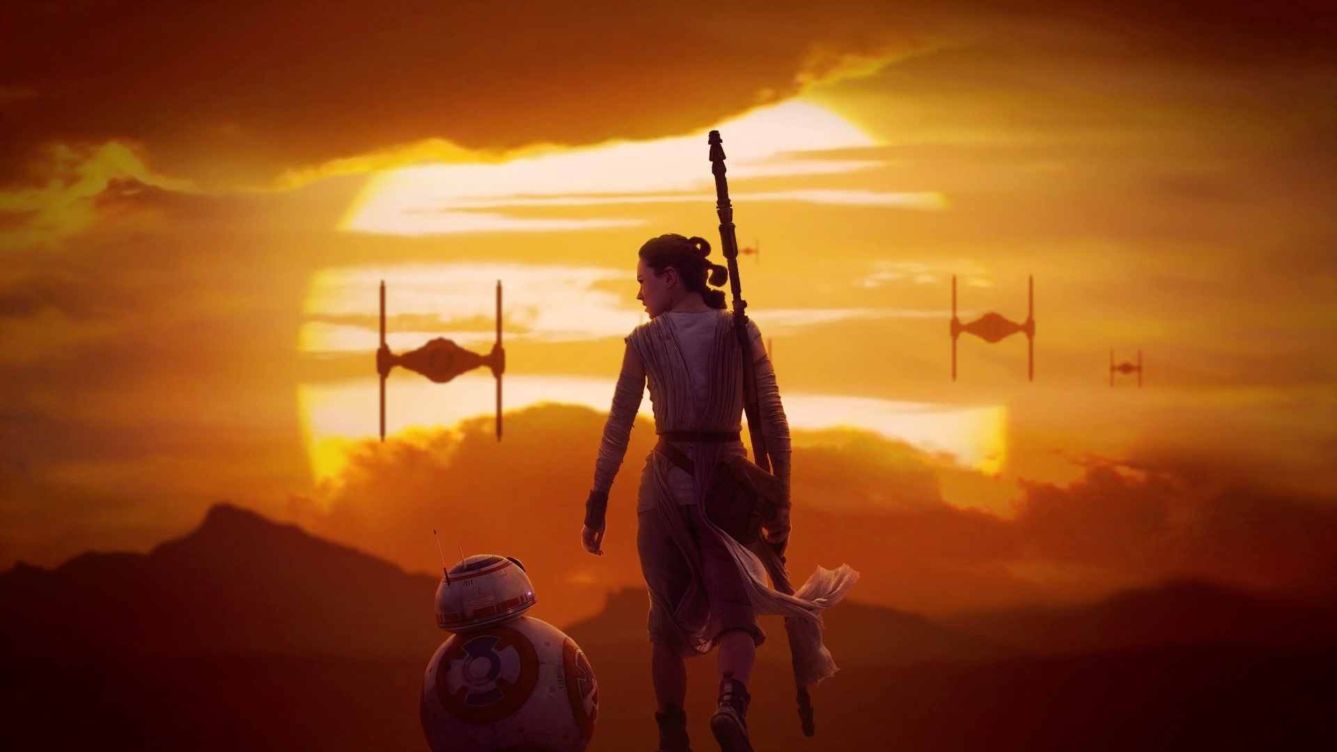 Wallpaper Star Wars 8  Rey &  BB-8 Cinema Video