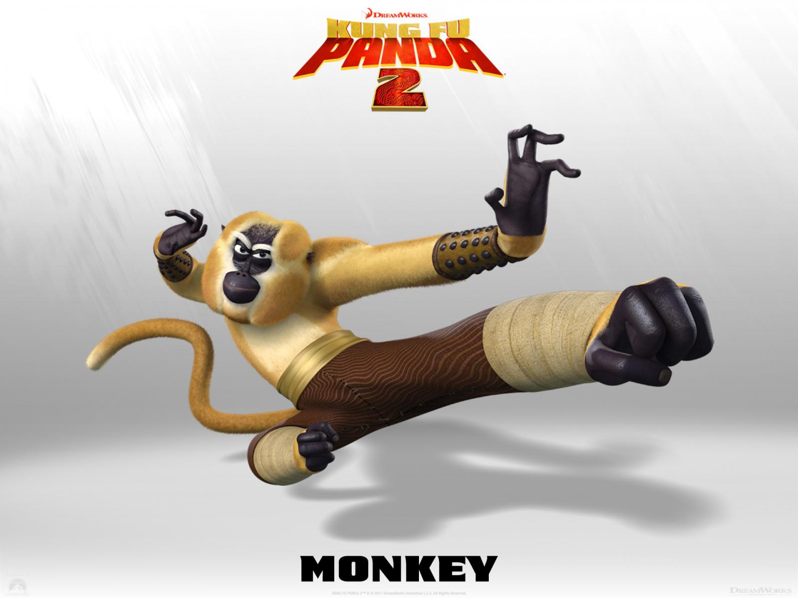 Wallpaper Kung Fu PANDA 2 Monkey Cinema Video