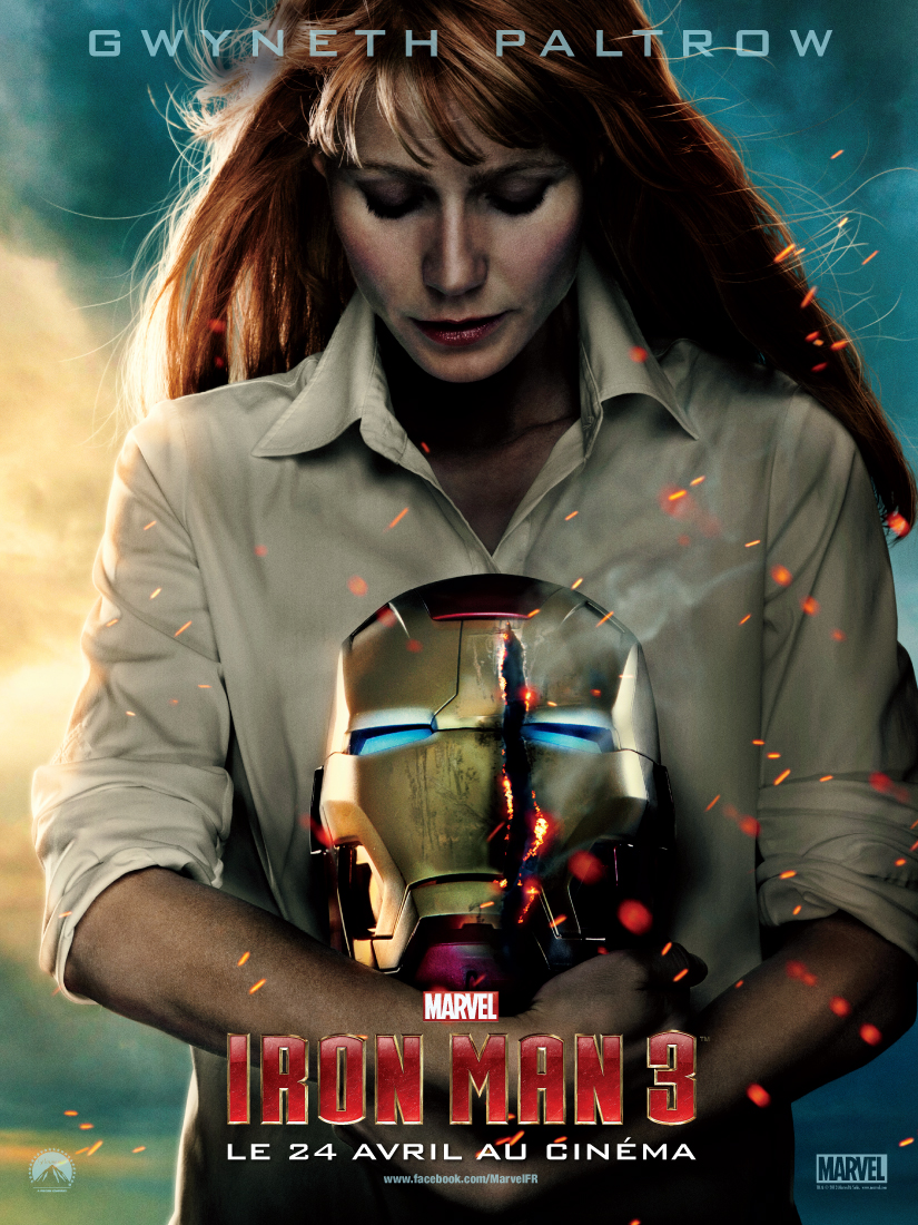 Wallpaper Affiche Iron Man 3 Pepper Potts avec Casque Iron Man Iron Man