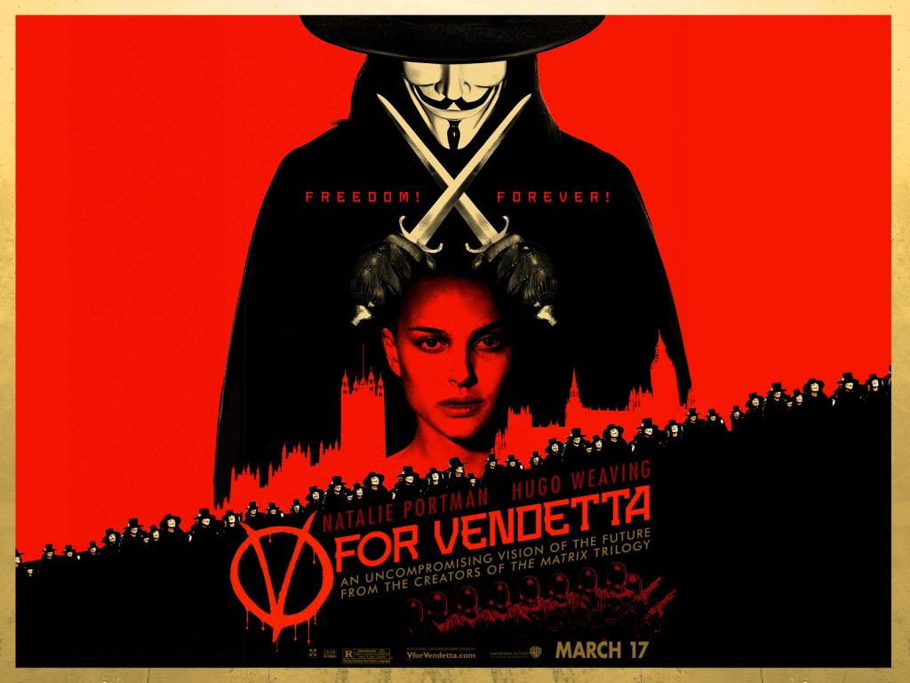 Wallpaper Natalie Portman & Hugo Weaving V pour Vendetta - V for Vendetta