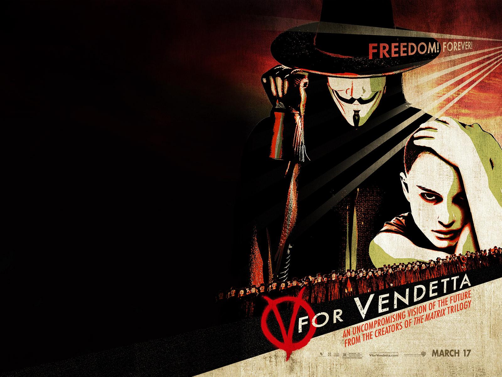 Wallpaper Natalie Portman & Hugo Weaving V pour Vendetta - V for Vendetta