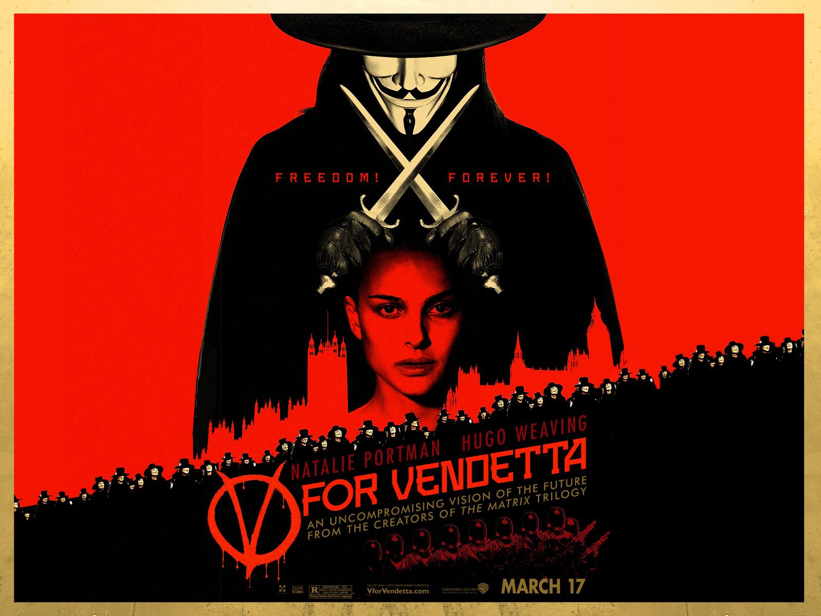 Wallpaper V pour Vendetta - V for Vendetta Natalie Portman & Hugo Weaving