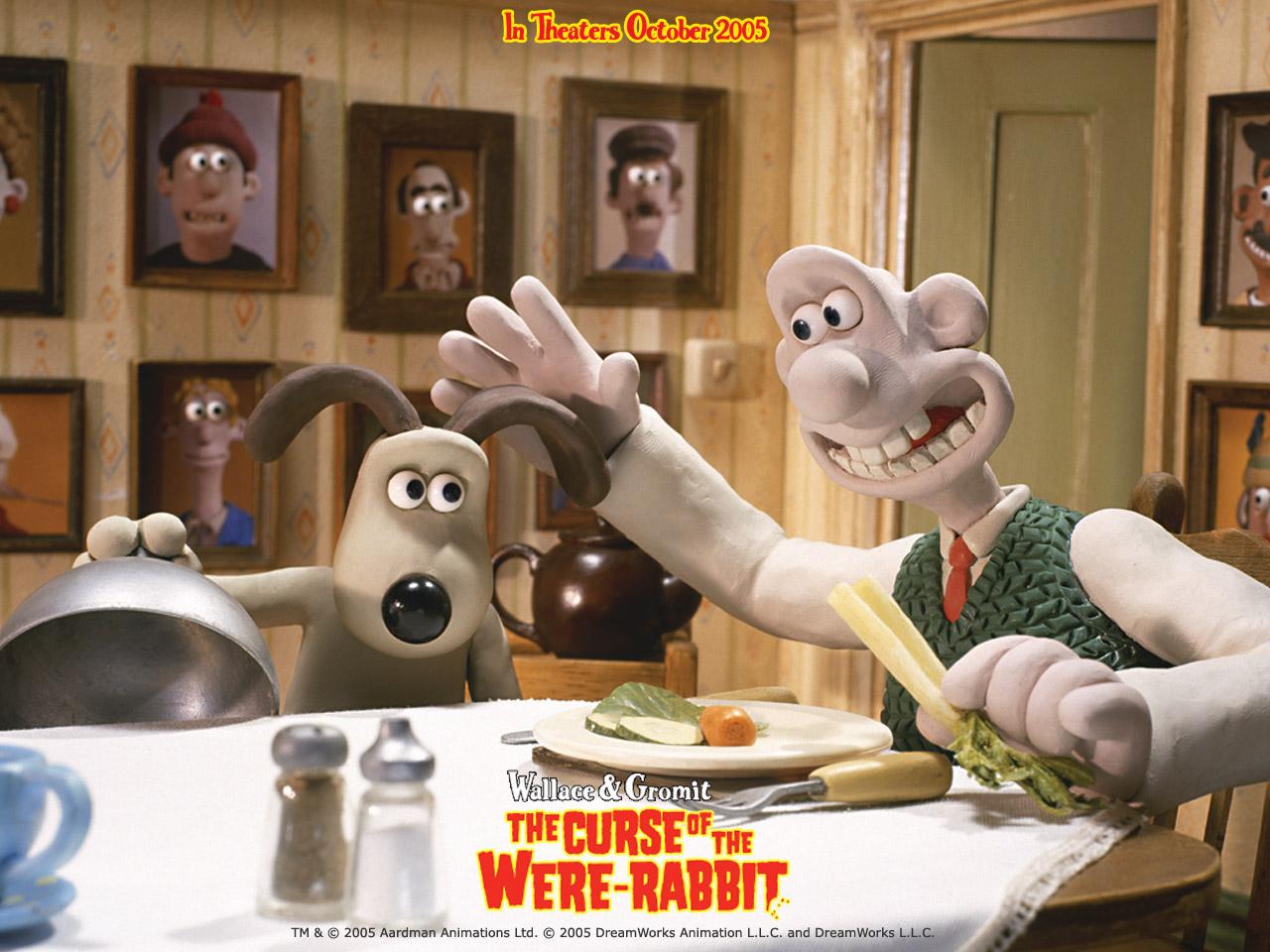 Wallpaper Wallace et Gromit table a manger