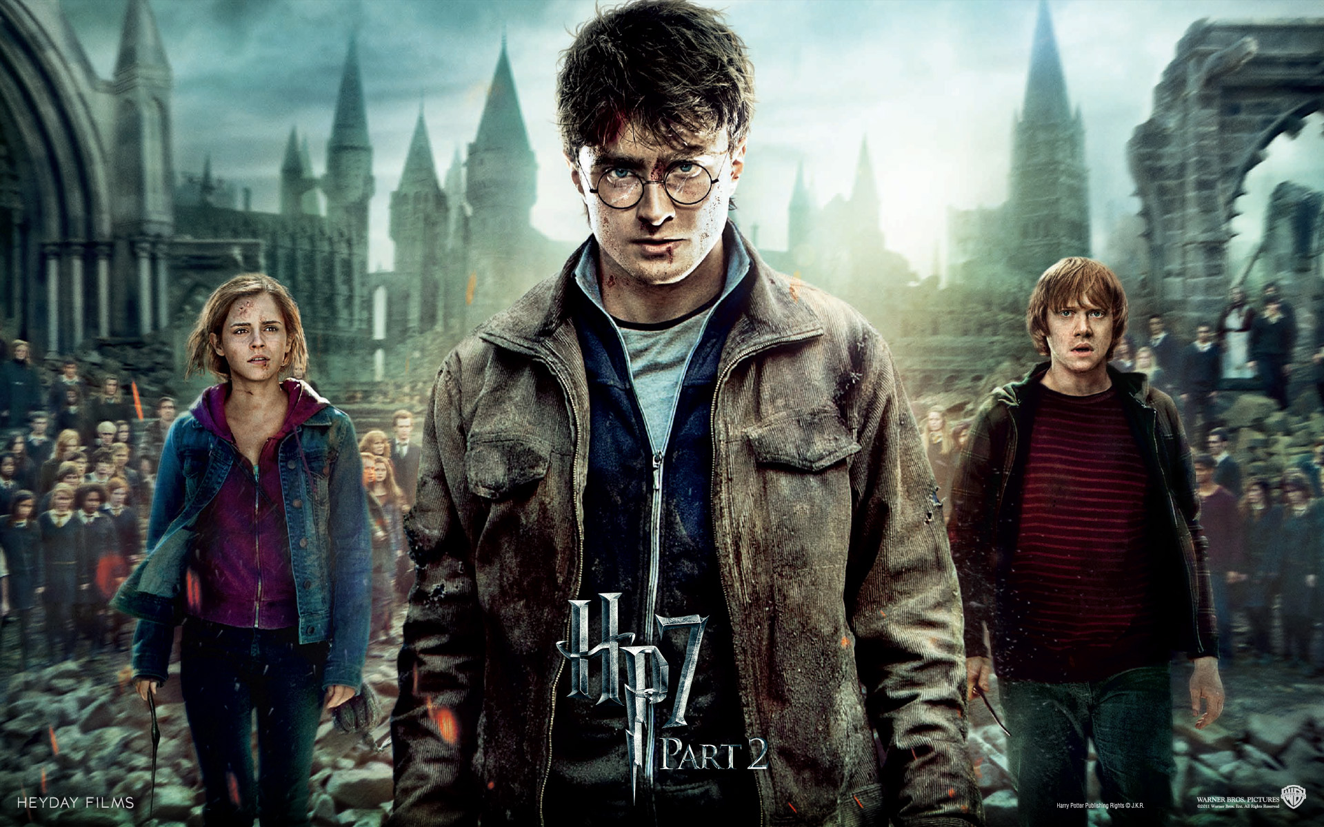 Wallpaper Dernier episode nos 3 heros Harry Potter