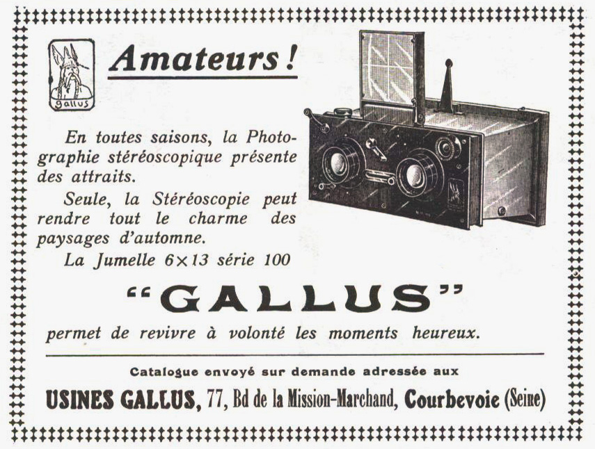 Wallpaper 0486-6  GALLUS  Jumelle stereo serie 200, collection AMI Appareils photos