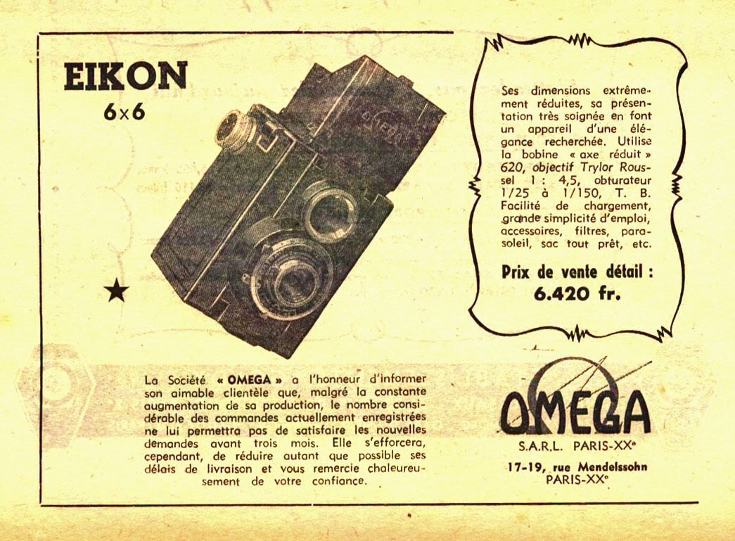 Wallpaper 1484-4  FOTOKIN Eikon omega 6X6, collection AMI Appareils photos