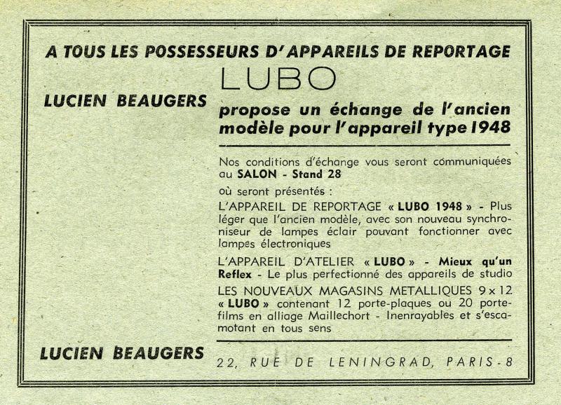 Wallpaper Appareils photos 1628-24  BEAUGERS  Lucien  LUBO 41, collection AMI