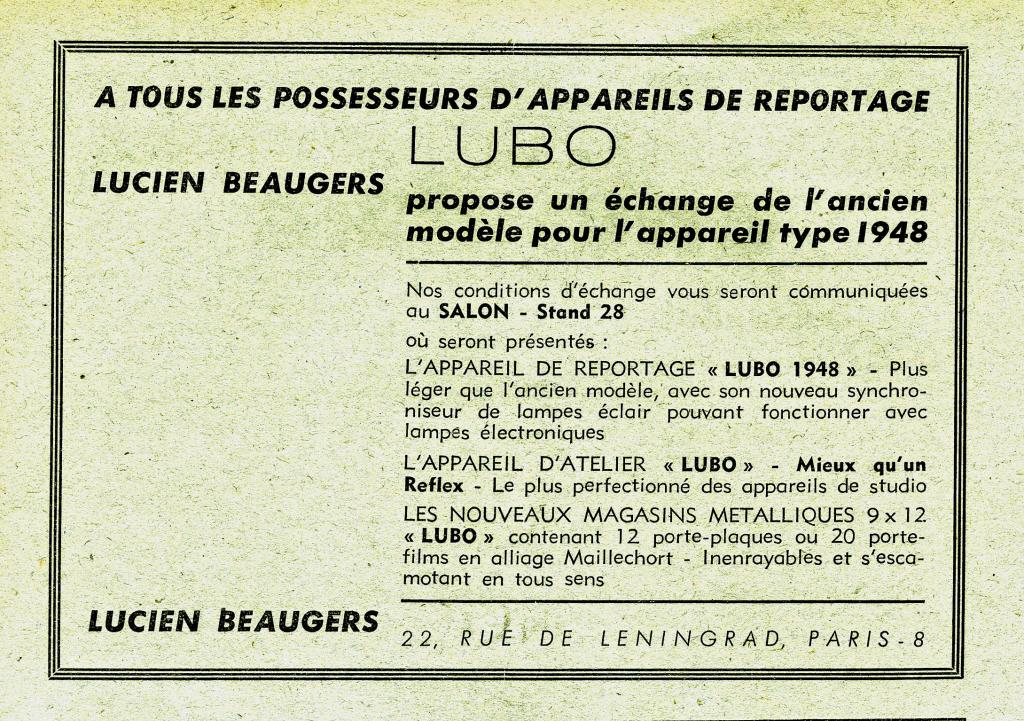 Wallpaper Appareils photos 2154-21  BEAUGERS  Lucien  Lubo facade alu 9X12, collection AMI