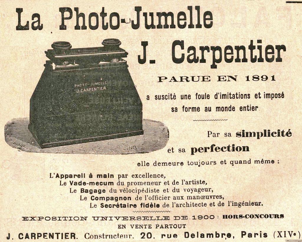 Wallpaper Appareils photos 2231-8  CARPENTIER  Jules  La srereo jumelle, collection AMI