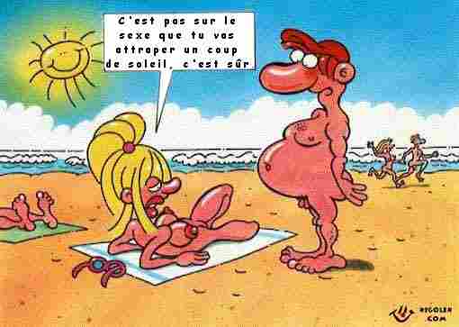 Wallpaper Humour sexy plage