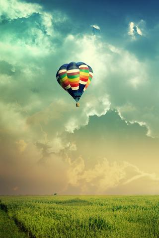 Wallpaper Paysage montgolfiere iPhone