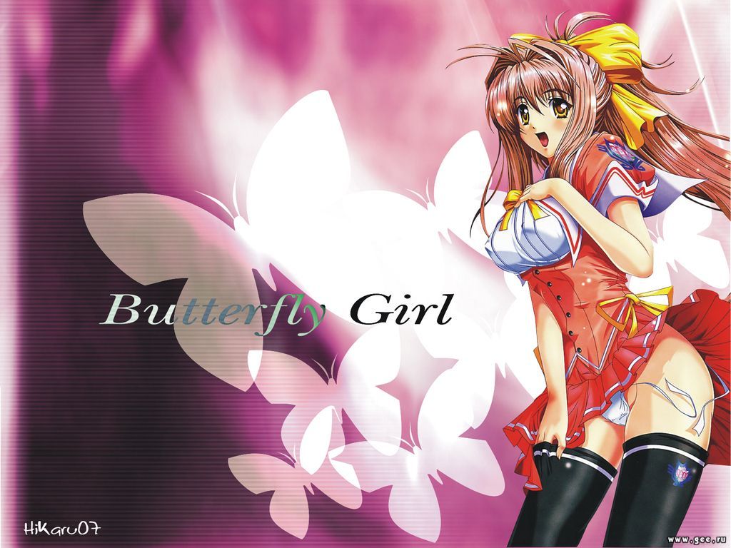 Wallpaper Manga butterfly girl