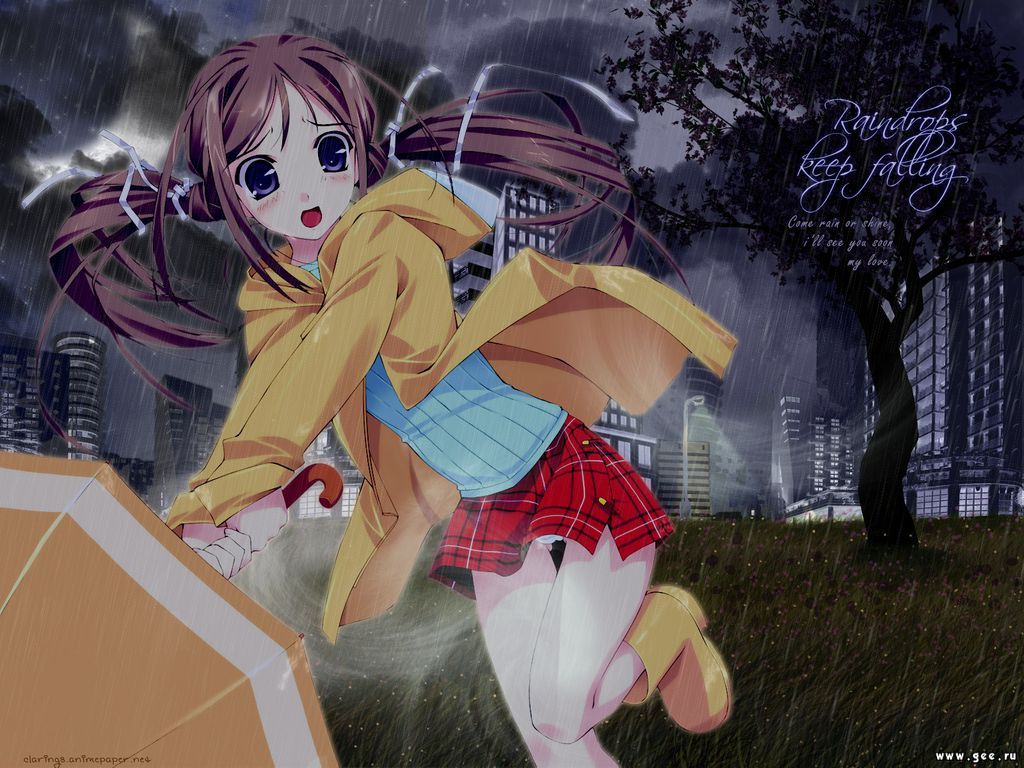 Wallpaper Manga rains drops keep falling