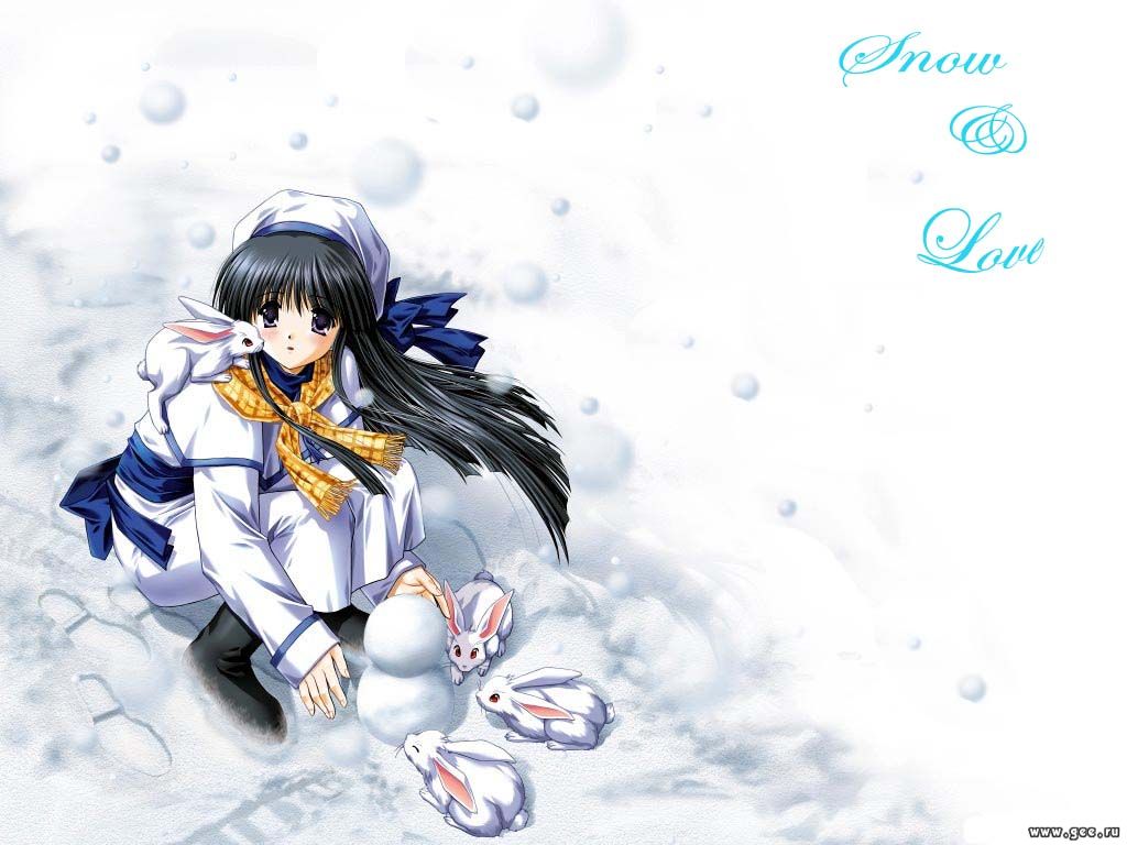 Wallpaper snow love Manga