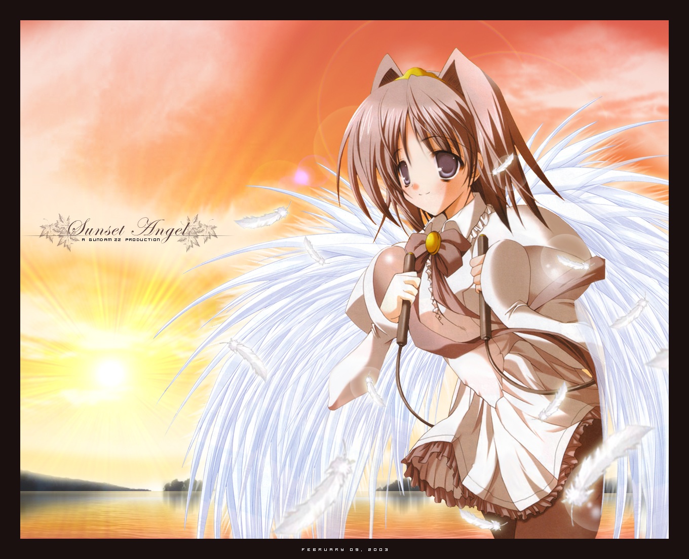 Wallpaper sunsel angel Manga