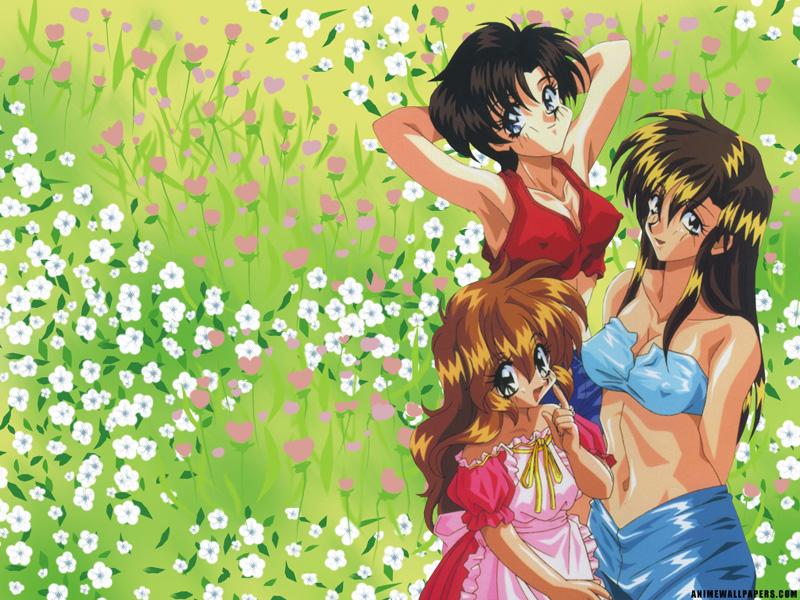 Wallpaper 3 jeunes filles Manga