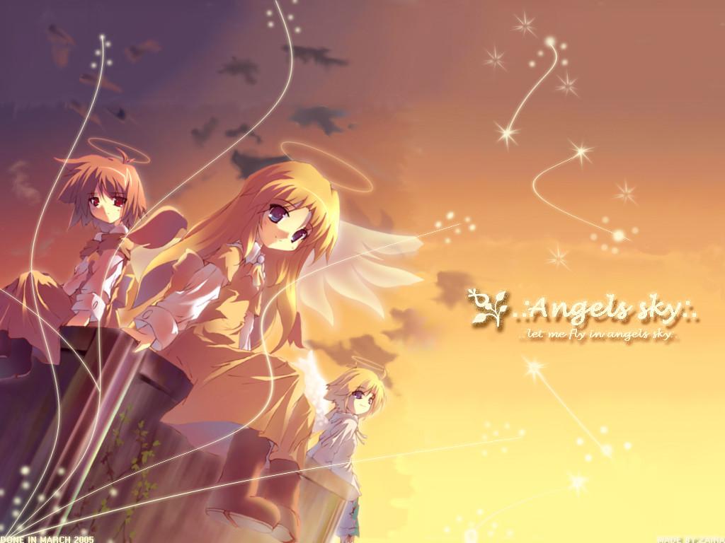 Wallpaper Manga angels sky