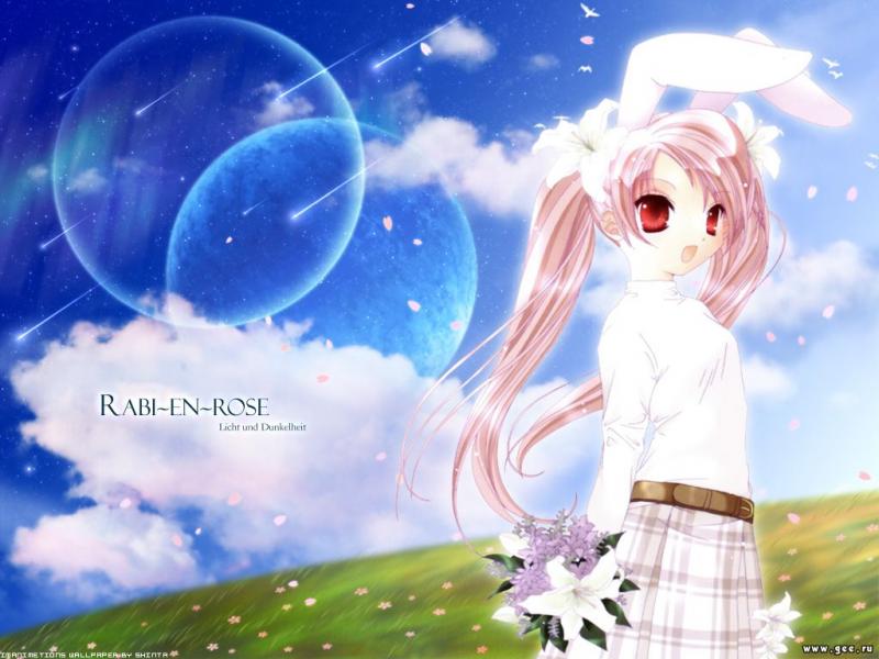 Wallpaper Manga rabi en rose