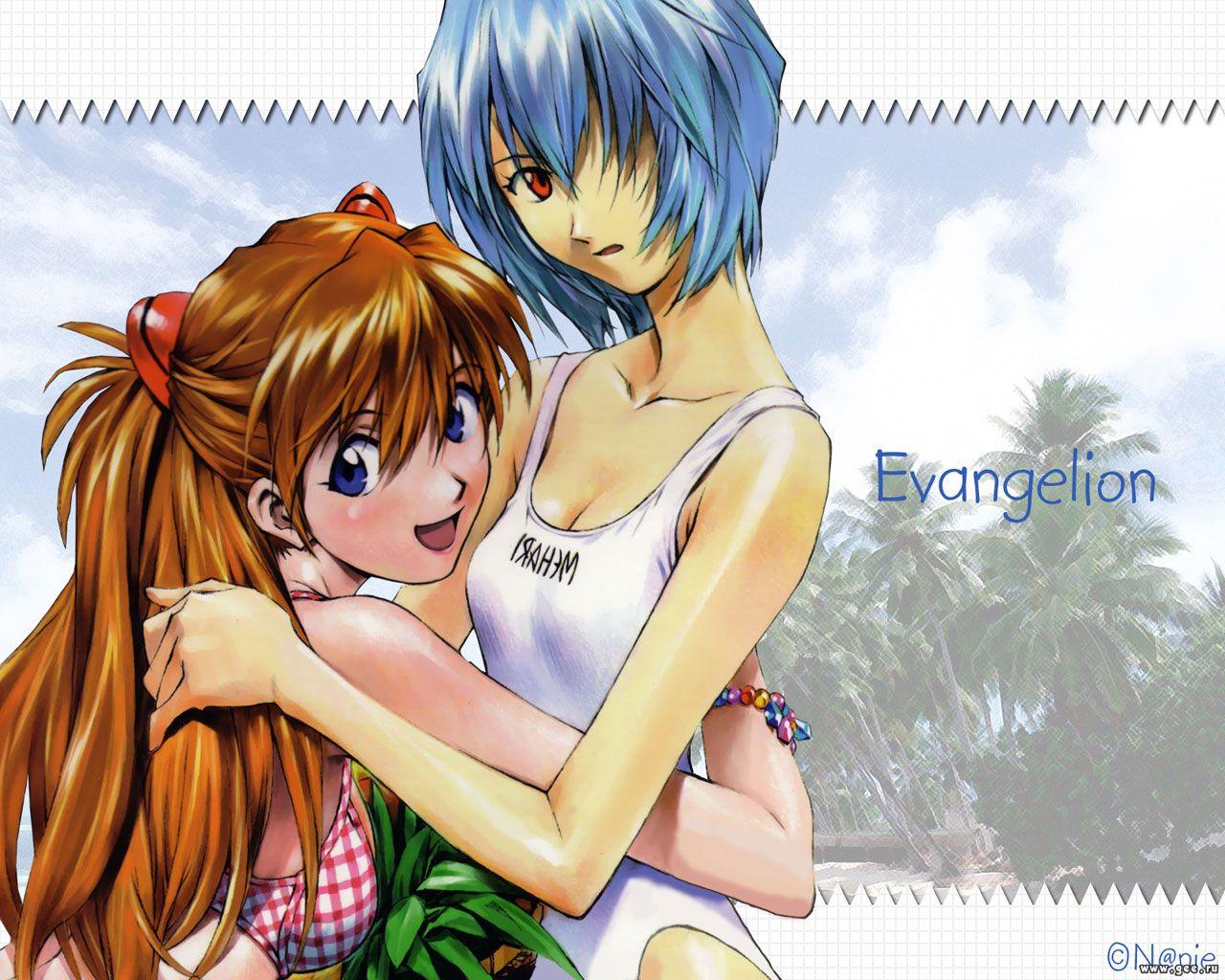 Wallpaper rei asuka Evangelion