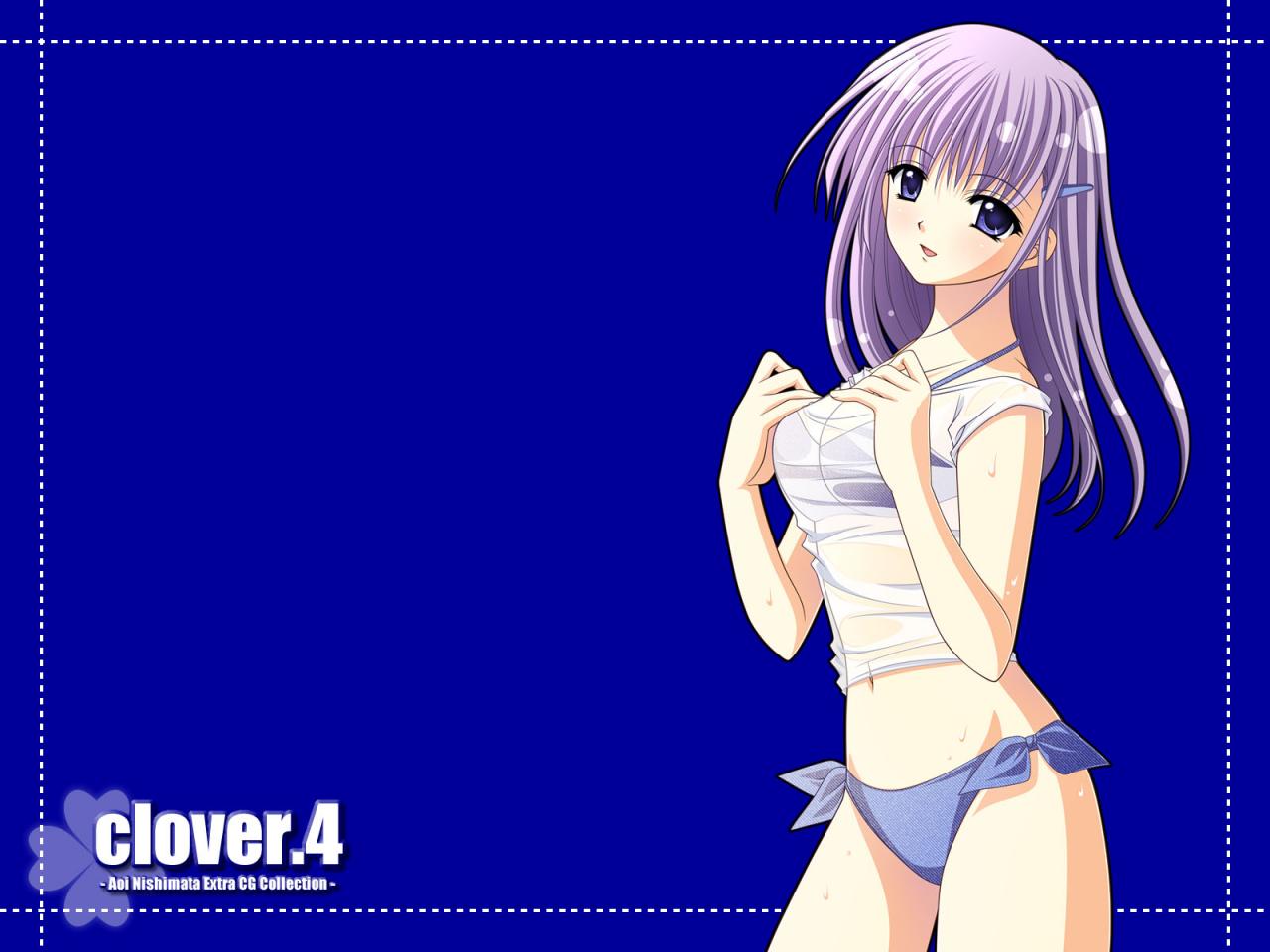 Wallpaper Clover jolie fille