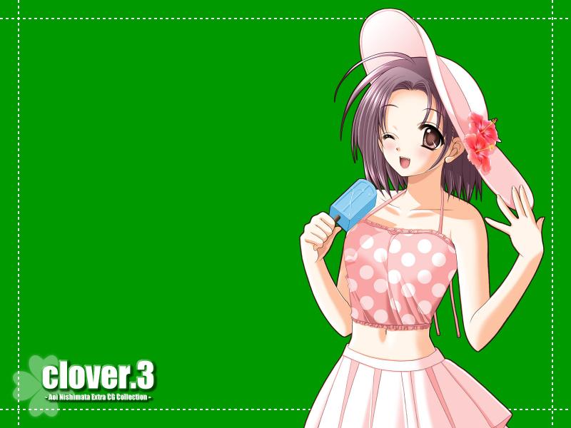 Wallpaper Clover jolie fille