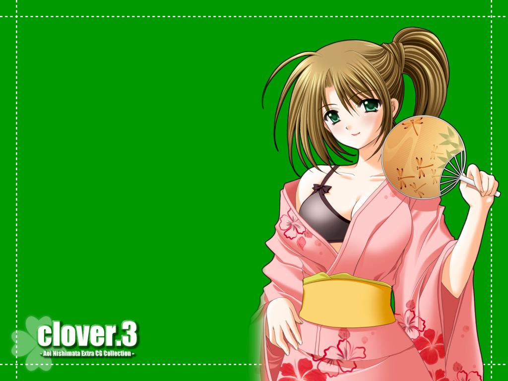 Wallpaper Clover tres jolie fille