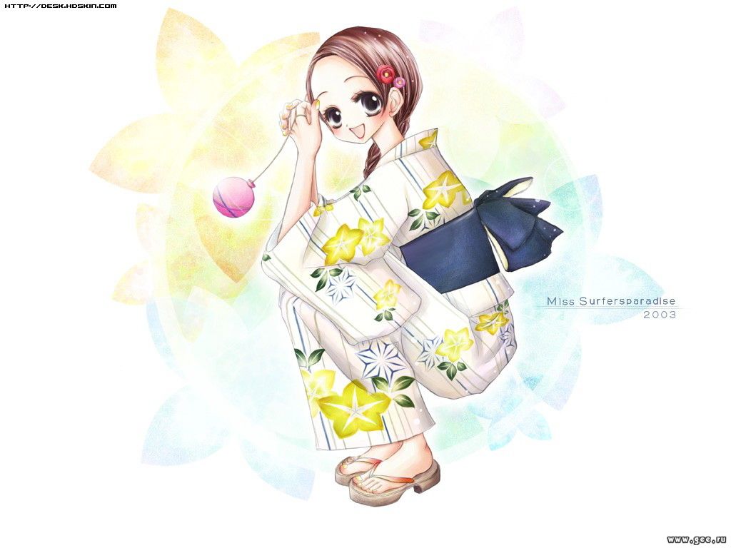 Wallpaper Miss Surfer kimono