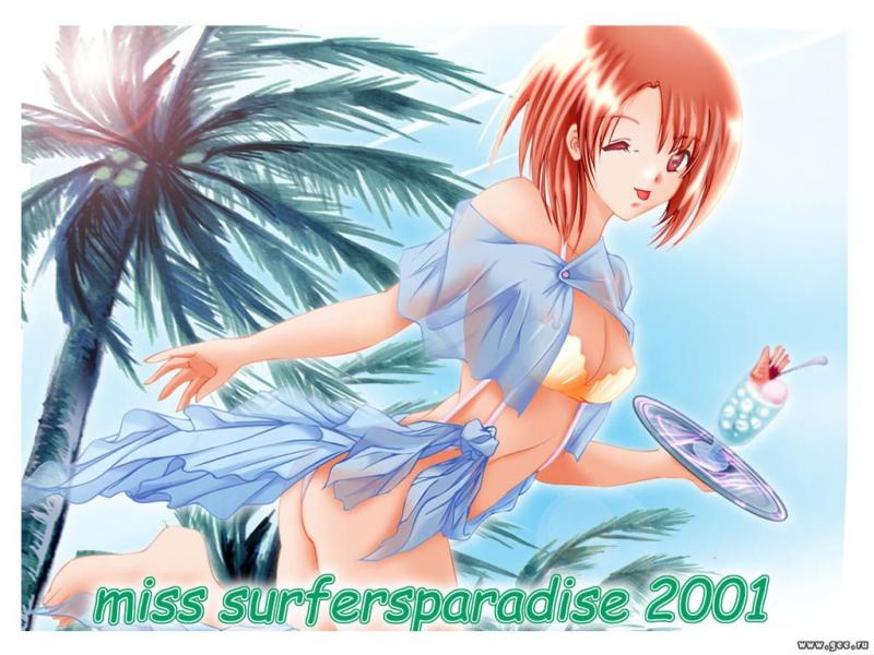 Wallpaper jolie fille Miss Surfer