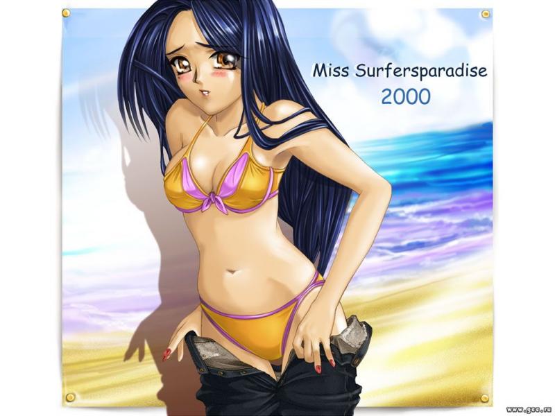 Wallpaper jolie fille Miss Surfer